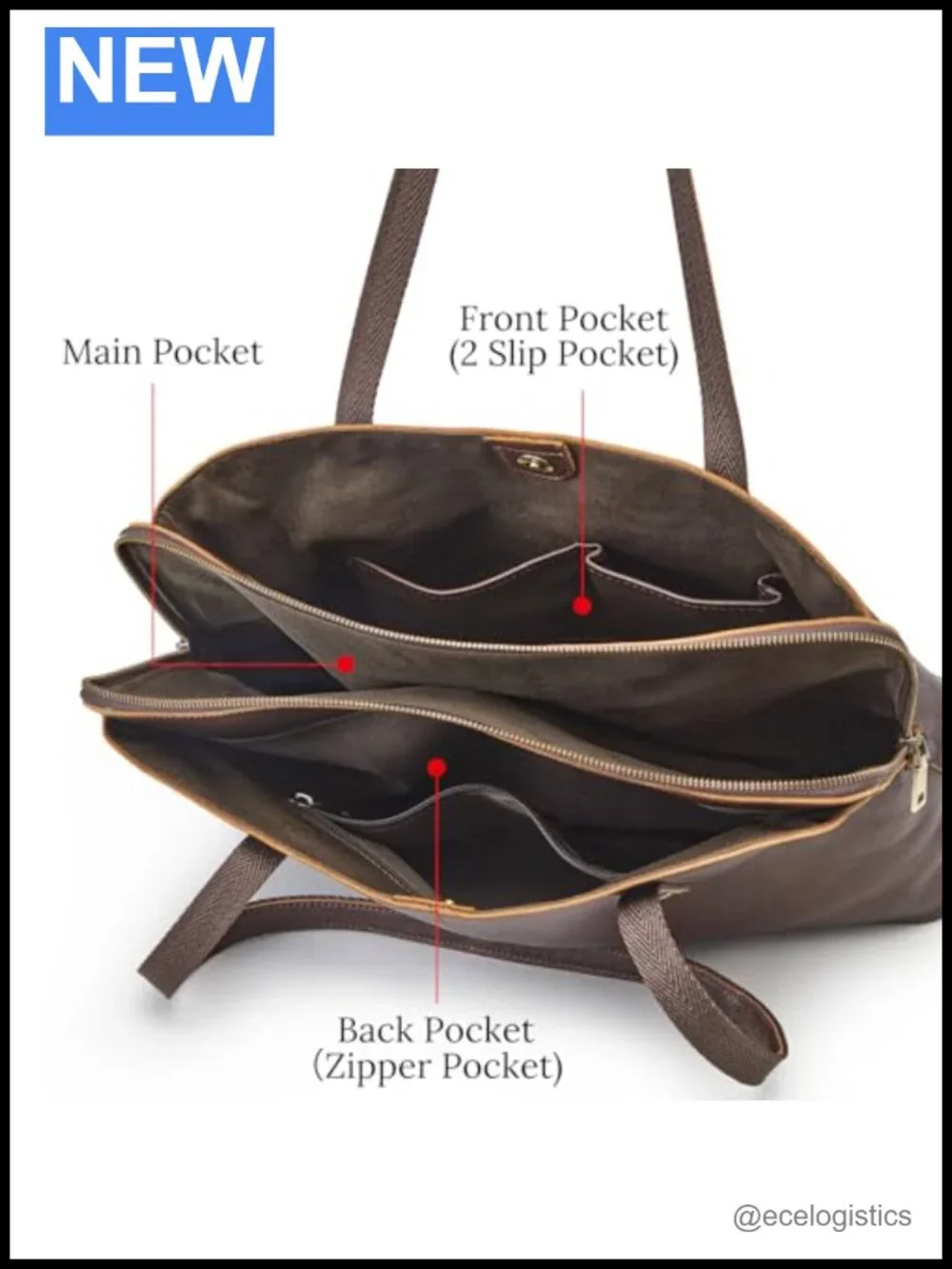Leather Tote Bag for Women Large Capacity Shoulder Handbag 15.6 Laptop